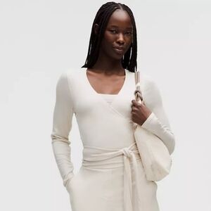 Lululemon White Ballet Wrap Top